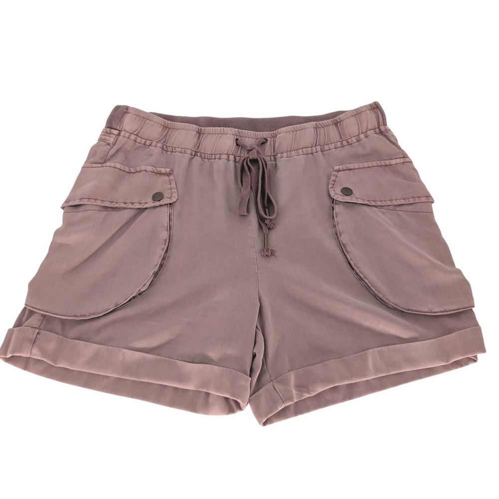 FP Movement Cargo Shorts Women S Rose Pink Tencel Utility Cuffed Drawstring Boho
